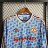 1990/1992 Retro Long Sleeve Manchester United Away Football Shirt detail view