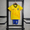 1994 Retro Kids Size Brazil Home Soccer Jersey front view