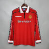 1998-1999 Retro Long Sleeve Manchester United Home Football Shirt front view