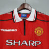 1998-1999 Retro Long Sleeve Manchester United Home Football Shirt detail view