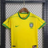 1998 Retro Kids Size Brazil Home Soccer Jersey detail view