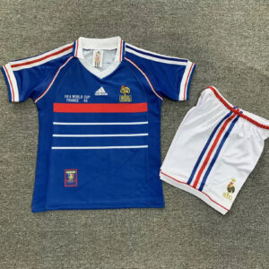 1998 Retro Kids Size France Home Football Shirt