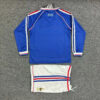 1998 Retro Long Sleeve France Home Football Shirt Kids Size back view