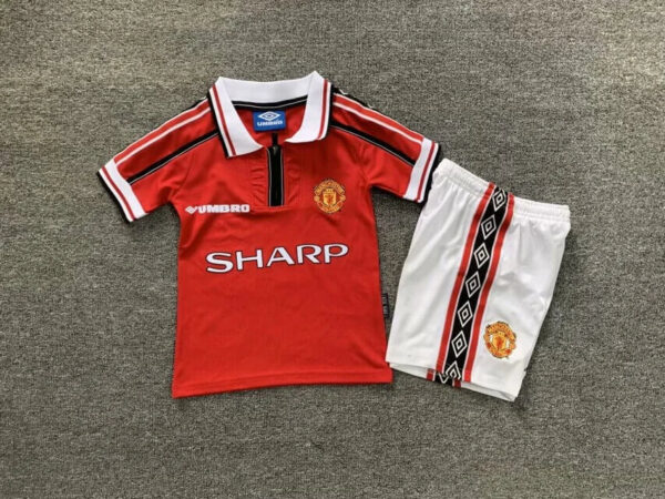 1998/1999 Retro Kids Size Manchester United Home Football Shirt