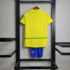 2002 Retro Kids Size Brazil Home Soccer Jersey back view