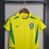 2002 Retro Kids Size Brazil Home Soccer Jersey detail view