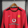 2002/2004 Retro Long Sleeve Manchester United Home Football Shirt detail view