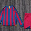 2005/2006 Retro Long Sleeve Barcelona Home Football Shirt Kids back view