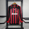 2006/2007 Retro Long Sleeve AC Milan Home Football Shirt front view