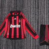 2006/2007 Retro Long Sleeve AC Milan Home Football Shirt Kids Size front view