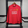 2007-2008 Retro Long Sleeve Manchester United Home Football Shirt front view