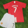 2007/2008 Retro Kids Size Manchester United Home Football Shirt back view