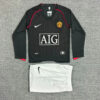 2007/2008 Retro Long Sleeve Manchester United Away Football Shirt Kids Size front view