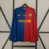 2008/2009 Retro Long Sleeve Barcelona Football Shirt Home Champions League front view