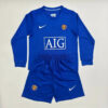 2008/2009 Retro Long Sleeve Manchester United Third Away Football Shirt Kids Size front view