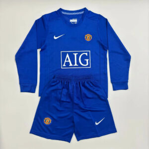 2008/2009 Retro Long Sleeve Manchester United Third Away Football Shirt Kids Size