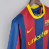 2010/2011 Retro Long Sleeve Barcelona Home Football Shirt detail view