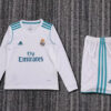 2017/2018 Retro Long Sleeve Real Madrid Home Football Shirt Kids Size front view