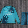 2017/2018 Retro Long Sleeve Real Madrid Third Away Football Shirt Kids Size front view
