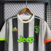 2019/2020 Retro Juventus Joint Edition Black and White Stripes Soccer Jersey detail view