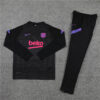 2021/2022 Barcelona Half-Pull Tracksuit Black front view