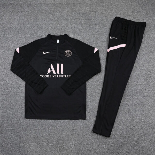 2021/2022 Psg Paris Saint-Germain Half-Pull Tracksuit Black