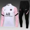 2021/2022 Psg Paris Saint-Germain Half-Pull Tracksuit White Pink Sleeves back view