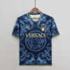2022 Italy Commemorative Edition Blue Soccer Shirt front view