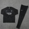 2022/2023 PSG Paris Saint-Germain Full Black Half-Pull Tracksuit front view