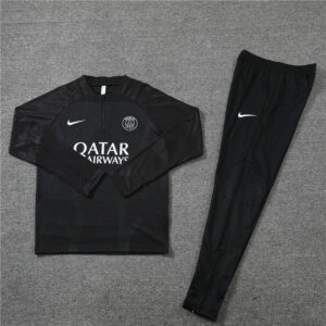2022/2023 PSG Paris Saint-Germain Full Black Half-Pull Tracksuit