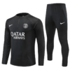 2022/2023 PSG Paris Saint-Germain Full Black Half-Pull Tracksuit detail view