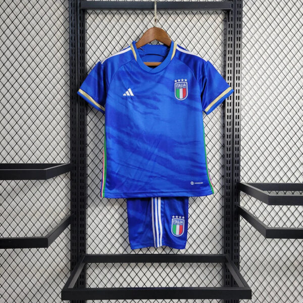 2023 Italy Home Soccer Shirt Kids Size