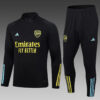2023/2024 Arsenal Half-Pull Tracksuit Black back view