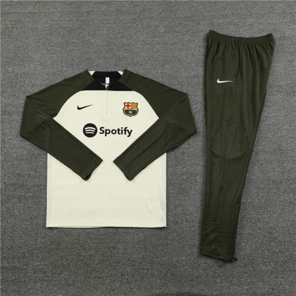 2023/2024 Barcelona Half-Pull Tracksuit Green