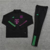 2023/2024 Bayern Munich Half-Pull Tracksuit Black Football Shirt front view