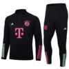 2023/2024 Bayern Munich Half-Pull Tracksuit Black Football Shirt detail view