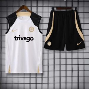 2023/2024 Chelsea pre-match training White Jersey+Shorts