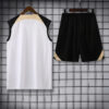 2023/2024 Chelsea pre-match training White Jersey+Shorts back view