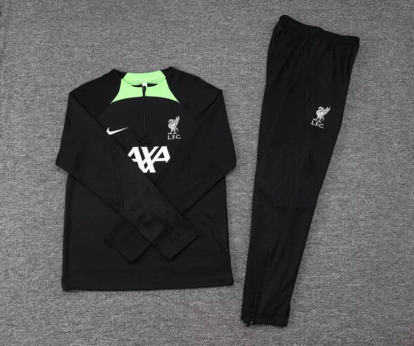 2023/2024 Liverpool Half-Pull Tracksuit Black Jersey Set