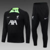 2023/2024 Liverpool Half-Pull Tracksuit Black Jersey Set back view