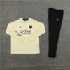 2023/2024 PSG Paris Saint-Germain Beige Half-Pull Tracksuit front view