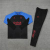 2023/2024 PSG Paris Saint-Germain Black Blue Half-Pull Tracksuit front view