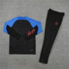 2023/2024 PSG Paris Saint-Germain Black Blue Half-Pull Tracksuit back view