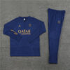 2023/2024 PSG Paris Saint-Germain Blue Half-Pull Tracksuit front view