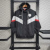2023/2024 PSG Windbreaker Black And White Jersey front view