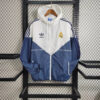 2023/2024 Real Madrid Windbreaker White Blue Soccer Jersey front view