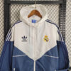 2023/2024 Real Madrid Windbreaker White Blue Soccer Jersey detail view