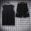 2024 Argentina Pre-match Training Black Jersey+Shorts back view
