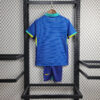 2024 Brazil Away Football Shirt Kids Size back view