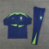2024 Brazil Dark Blue Half-Pull Tracksuit front view